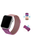 Apple Watch 1 2 3 4 5 6 7 Se Uyumlu   42 Mm/44 Mm/45 Mm Hasır Örgü Metal Mıknatıslı Milano Kordon - 7