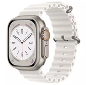 Apple Watch Kordon 3 4 5 6 7 8 SE Ultra Serisi 42 Mm/44 Mm/45Mm/46MM/ 49Mm Uyumlu Ocean Silikon Spor Kayış - 10