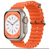 Apple Watch Kordon 3 4 5 6 7 8 SE Ultra Serisi 42 Mm/44 Mm/45Mm/46MM/ 49Mm Uyumlu Ocean Silikon Spor Kayış - 6