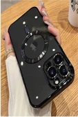 iPhone 11 Pro Max Kılıf Magsafe Köşeleri Renkli Lüx Şeffaf Kamera Lens Korumalı - 4