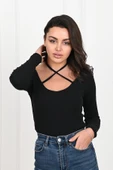 Kadın Boyun Askılı Bluz 1418-23 - 4
