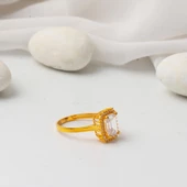 22 Ayar Sarı Altın Baget Yüzük thumbnail 3