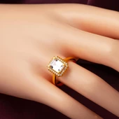 22 Ayar Sarı Altın Baget Yüzük thumbnail 2