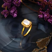 22 Ayar Sarı Altın Baget Yüzük thumbnail 4