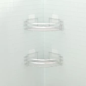 TEKNOTEL YAPIŞKANLI KANCALI 2 ADET BANYO KÖŞE RAFI SİLVER ST207H - 2