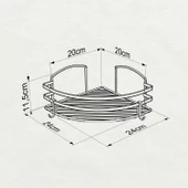 TEKNOTEL YAPIŞKANLI KANCALI BANYO KÖŞE RAFI SİLVER ST107H - 4