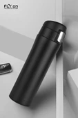 Kaliteli Çift Katman Paslanmaz Çelik 500 ml Termos Bardak Siyah - 1