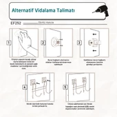 TEKNOTEL DELME VİDA MATKAP YOK! easyFIX YAPISKANLI DÖRTLÜ ASKILIK MAT SİYAH EF252 - 5