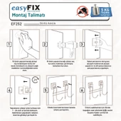 TEKNOTEL DELME VİDA MATKAP YOK! easyFIX YAPISKANLI DÖRTLÜ ASKILIK MAT SİYAH EF252 - 4