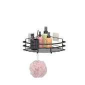 TEKNOTEL YAPIŞKANLI KANCALI BANYO KÖŞE RAFI MAT SİYAH ST107H - 3