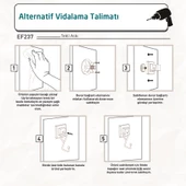 TEKNOTEL DELME VİDA MATKAP YOK! easyFIX YAPISKANLI TEKLİ ASKI MAT SİYAH EF237 - 5