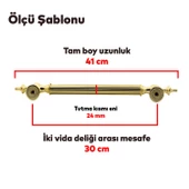 Çukurca Sürgülü Kapı Çekme Kolu Tutma Kulpu Kulbu Çelik Dış Kapı Tutamağı Kol Gol Altın 30 Cm - 2