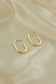Gold Kaplama Oval Boru Küpe - 3