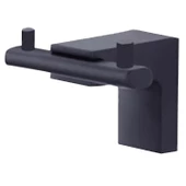 Lizbon Banyo Tuvalet Havlu Askısı 2'li Metal Mat Siyah Askılık Askı - 3