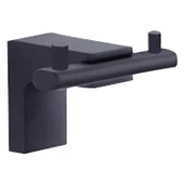 Lizbon Banyo Tuvalet Havlu Askısı 2'li Metal Mat Siyah Askılık Askı - 2