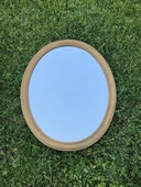 Vintage Plastik Çerçeveli Oval Ayna 78x62 cm - Dekoratif Ayna - 1