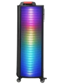 Taşınabilir 10 İnç 100w Tekerli Rgb Bluetooth Mikrofonlu Parti Hoparlör Hp-915 - 4