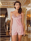 LOWELA PARİS 3006 Pudra Penye Uzun Gecelikli 6 Lı Çeyiz  SETİ thumbnail 5