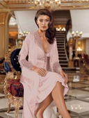 LOWELA PARİS 3006 Pudra Penye Uzun Gecelikli 6 Lı Çeyiz  SETİ thumbnail 1