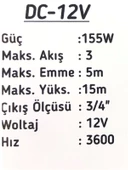 12v Kendinden Emişli Elektrikli Taşınabilir Yakıt Sıvı Yağ Aktarma Mazot Pompası Paslanmaz Gövdeli - 3