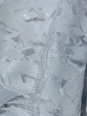 Pullu Nakışlı Beyaz Dantel Abiyelik Gelinlik Tül Kumaş 1,30x30m - 4