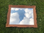 Vintage Desenli Ahşap Çerçeveli Dikdörtgen Ayna 71x56 cm - 8