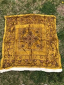 El İşi Otantik İşlemeli Boncuklu Taşlı Kadife Masa Örtüsü 101x108cm 012 - 1