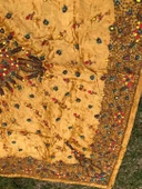 El İşi Otantik İşlemeli Boncuklu Taşlı Kadife Masa Örtüsü 102x108cm 011 - 4