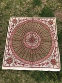 El İşi Otantik İşlemeli Boncuklu Taşlı Tel Kırma Masa Örtüsü 105x98cm 018 - 2