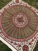 El İşi Otantik İşlemeli Boncuklu Taşlı Tel Kırma Masa Örtüsü 105x98cm 018 - 1