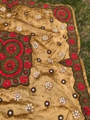 El İşi Otantik İşlemeli Boncuklu Taşlı Kadife Masa Örtüsü 96x103cm 015 - 5