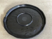 Melamin Yassı Yuvarlak Servis Tabağı Siyah 25cm - Melamin Sunum Tabağı - 5