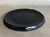 Melamin Yassı Yuvarlak Servis Tabağı Siyah 25cm - Melamin Sunum Tabağı - 2