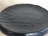 Melamin Yassı Yuvarlak Servis Tabağı Siyah 25cm - Melamin Sunum Tabağı - 3