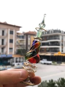 El Yapımı Üfleme Cam Parfüm Şişesi - Osmanlı İşlemeli Esans Şişesi - 7