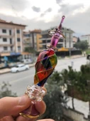 El Yapımı Üfleme Cam Parfüm Şişesi - Osmanlı İşlemeli Esans Şişesi - 5