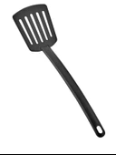 Pratik Yanmaz Yapışmaz Teflon Servis Seti Dayanıklı Kepçe Kevgir Spatula Kaşık 4lü Siyah - 6