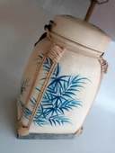 Çiçek Motifli Ahşap Abajur 63 cm - 4