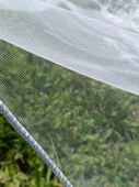 Gül Desenli İşlemeli Tül Perde Beyaz 2,85x12m - 5