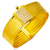 5 Sıralı Hasır Kelepçe Altın Bilezik - 1