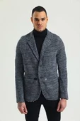 CEKMON Erkek Siyah Beyaz Regular Fit Cepli Düğmeli Astarsız Blazer Rahat Spor Ceket - 11