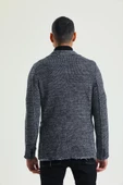 CEKMON Erkek Siyah Beyaz Regular Fit Cepli Düğmeli Astarsız Blazer Rahat Spor Ceket - 5