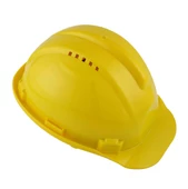 Vida Ayarlı Hava Delikli Sarı Baret İş Güvenliği Güvenlik Bareti thumbnail 1