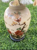 Gül Motifli Antika Porselen Abajur 70cm - 4