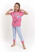 Kız Çocuk Pembe Kısa Kollu Pijama Takımı Rp2460-2 - RP2460-2 - 1