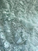 3D Çiçek İşlemeli Dantelli Elbise Kumaşı Yeşil 130cm x 11m thumbnail 1