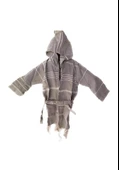 Kapüşonlu Çocuk Peştamal Bornoz 1-5 Yaş Gri - 2