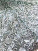 3D Çiçek İşlemeli Dantelli Elbise Kumaşı Yeşil 130cm x 11m thumbnail 4