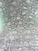 3D Çiçek İşlemeli Dantelli Elbise Kumaşı Yeşil 130cm x 11m thumbnail 5