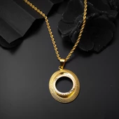 Oval Çerçeve Çeyrek Altınlık Kolye thumbnail 4